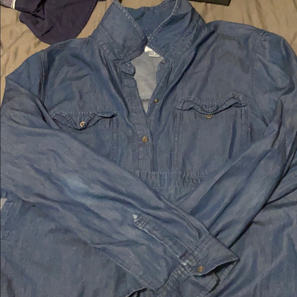 Old Navy Dark Jean Long Sleeve Dress